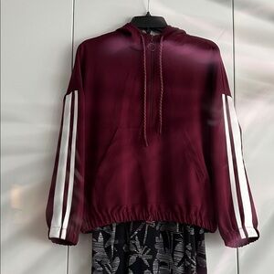 Zara Burgundy Hoodie with White Accents